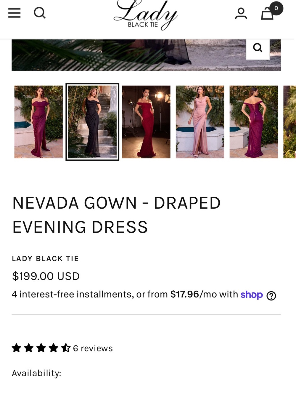 Lady Black Tie Nevada Draped One-Shoulder Gown in Plum